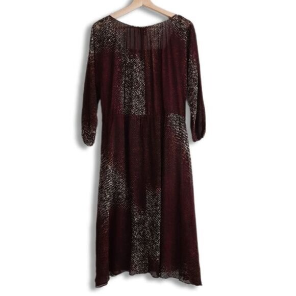 CLUB MONACO 100% Silk Semi-Sheer Midi Dress Abstract Snake Pattern Sz 4 - Picture 3 of 14